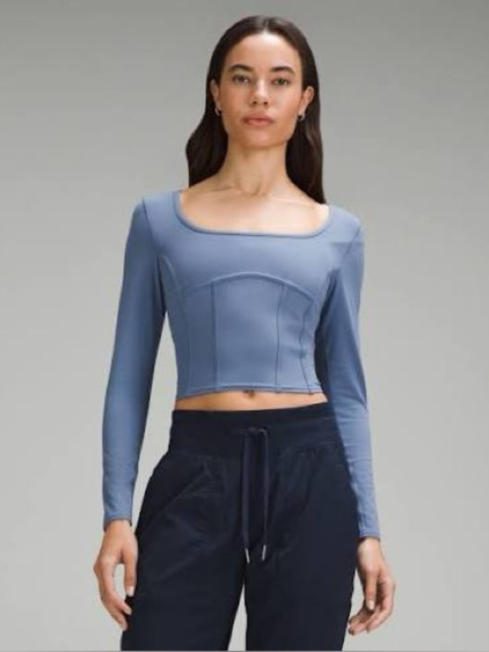 Lululemon Waist-Seamed Nulu Long-Sleeve Shirt in Oasis Blue